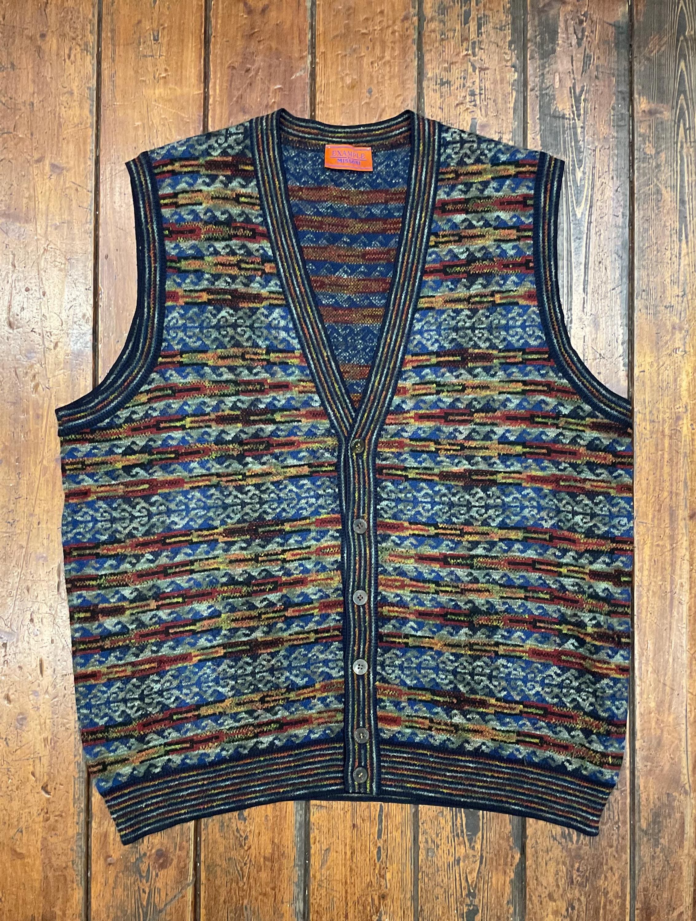 Missoni Vintage Knitwear Gilet, Made in Italy Knitted Multicolor