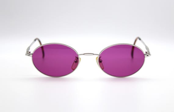 Luxury Style CZ Pink/Purple Retro Circle Glasses Classy Elegant Retro SUN GLASSES Round Rose Gold Pearl Frame  main image 4
