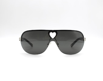 Gafas de sol vintage Moschino Love MO55001 Mask, fabricadas en Italia, estilo Y2K.