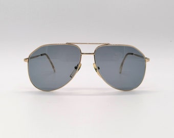 Vintage Sunglasses Desil Club aviator gold plated 14 Kt frame Made in Italy NOS Caravan