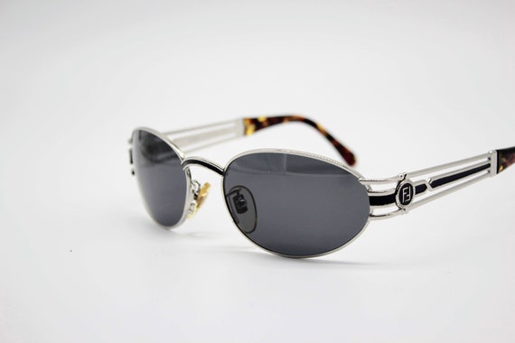 Vintage Sunglasses Fendi SL 7038 Oval Round metal… - image 4