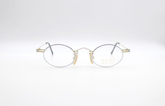 Vintage eyeglasses Taxi by Casanova SM-51C-01 42 44 Steampunk Oval Made in Italy NOS