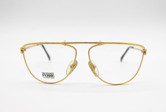 Vintage Eyeglasses Frame Gianfranco Ferrè GFF 53 Hand made steampunk Aviator, Made in Italy New Old Stock by Safilo