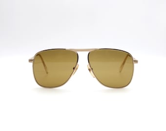 Vintage Sunglasses Desil Tropico authentic aviator gold rolled 14 Kt frame, Made in Italy NOS