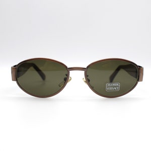 Vintage Sunglasses Gianni Versace MOD X11 COL 53M ovale Steampunk style Made in Italy New Old Stock