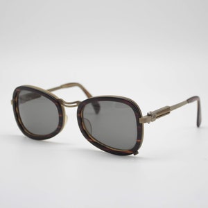 Vintage Sunglasses Jean Paul Gaultier 56-1271 authentic and rare square design steampunk glasses wiht original lenses Made in Japan NOSk