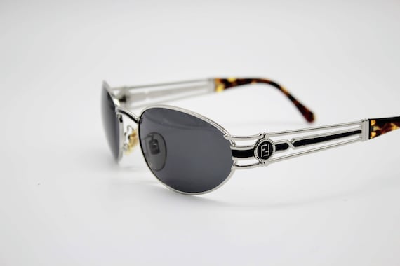 Vintage Sunglasses Fendi SL 7038 Oval Round metal… - image 5