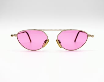 Vintage Sunglasses Les Copains LC 48 Oval Steampunk style, Made in Italy New Old Stock