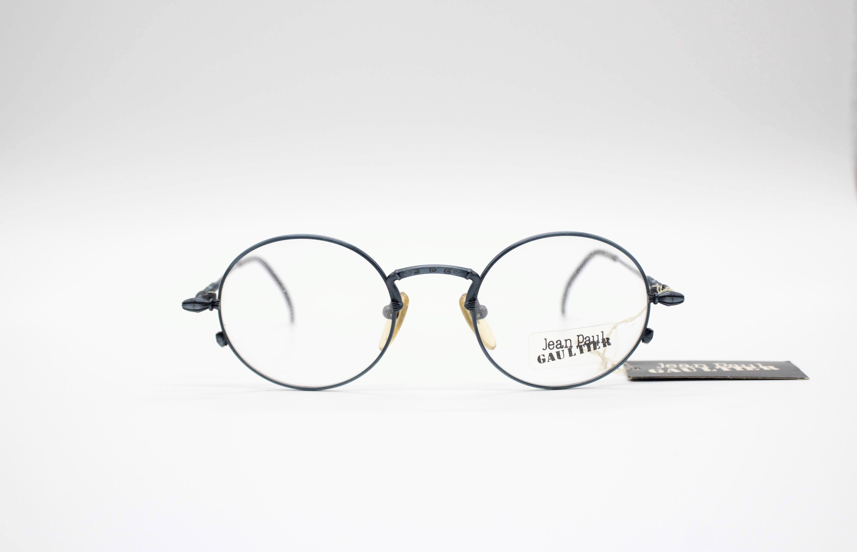 Vintage Eyewear frame Jean Paul Gaultier 55-4171 authentic and rare oval Pantos titan frame wiht demo lenses Made in Japan New Old Stock