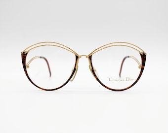 Jahrgang Christian Dior 2535 Pantos Oversize Runde Metall gold Gläser mit original Linsen, Made in Austria neue alte Lager