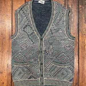 Cardigan Missoni Example Vintage Knitwear Jumper, Made in Italy Knitted Multicolor