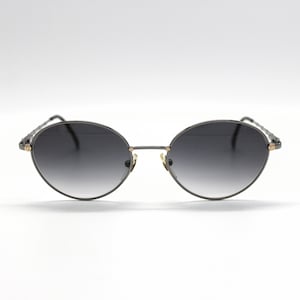 Vintage Sunglasses Fendi VL 7087 Oval Round metal authentic and rare luxury steampunk glasses by DIERRE Made in Italy New Old Stock