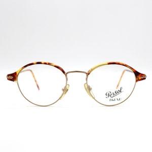 Vintage glasses Persol Trend PC 334 by Ratti, Round Metal Made in Italy New Old Stock