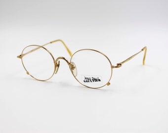 Vintage Eyewear frame Jean Paul Gaultier 55 1176 authentic and rare pantos round metal glasses wiht demo lenses Made in Japan New Old Stock