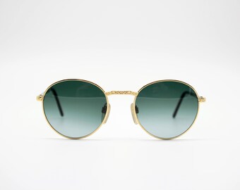 Vintage Sunglasses frames Gianni Versace G 03 authentic and rare pantos round metal wiht demo lenses Made in Italy New Old Stock Medusa