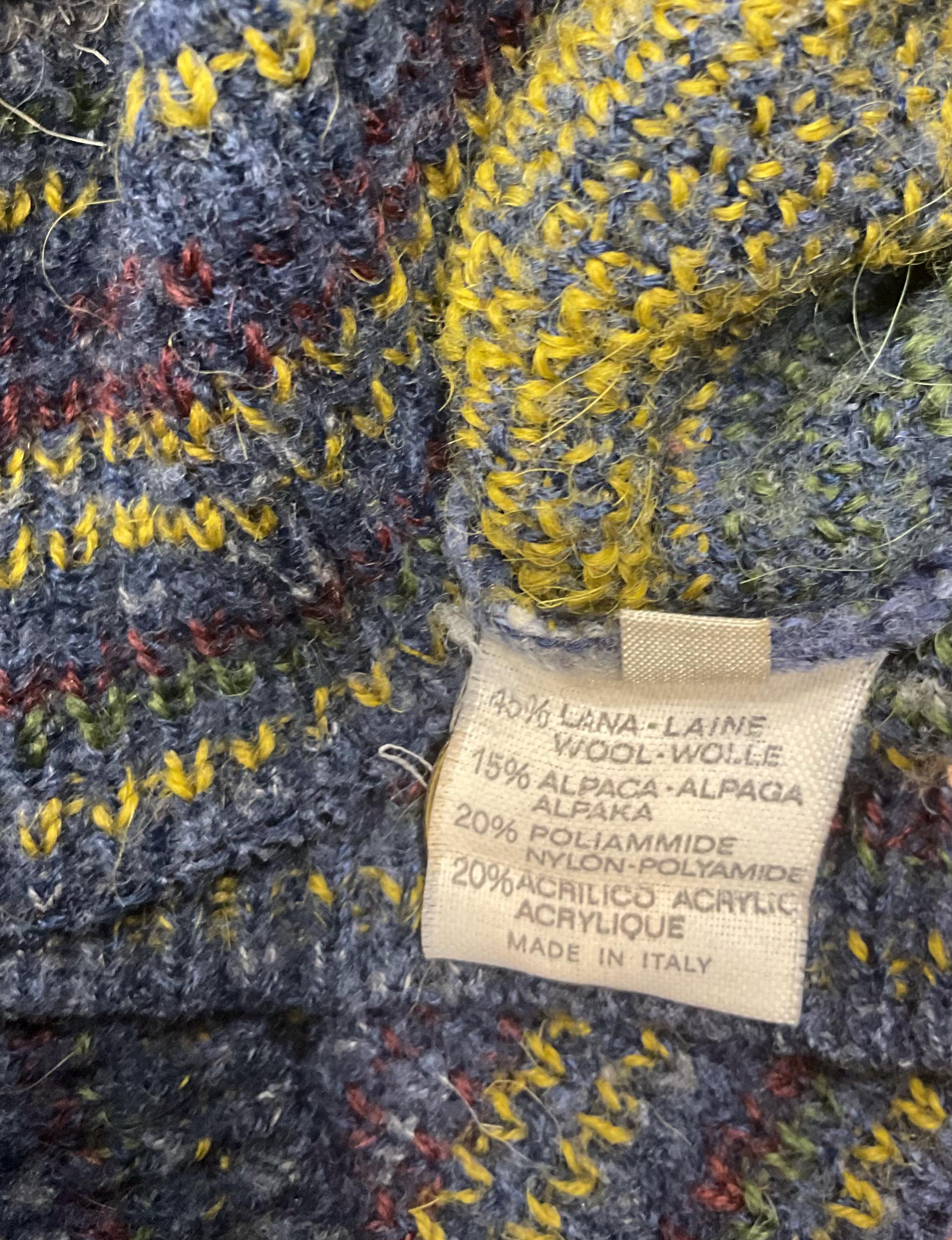 Missoni Example Vintage Cotton Sweater, Made in Italy Knitted