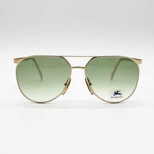 Vintage Sunglasses Burberry B44 01 Hand made steampunk Aviator, Made in Italy New Old Stock by Safilo