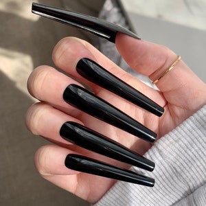 Black 3XL False Ballerina Nails Set