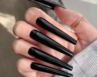 Black 3XL False Ballerina Nails Set