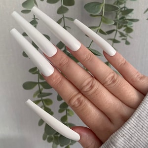 White 3XL False Press On Nails