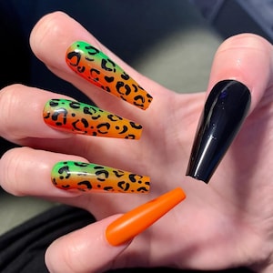 Ombré Leopard 20 False Press On Nails