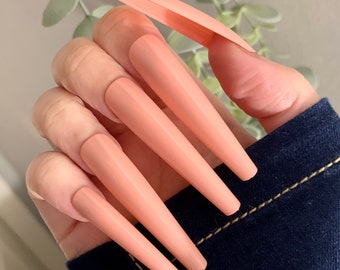 Peach 3XL False Nails