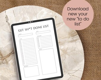 Get Sh*t Done List - To do list - Digital Download - Fun To Do list