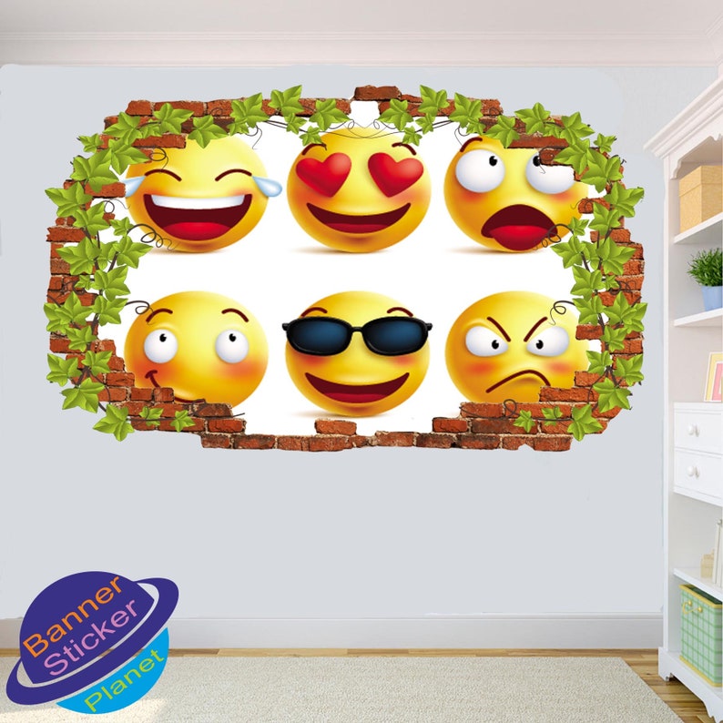 Emojis Ivy Effect Wall Stickers Mural Decal Poster 3d Effect Home Shop Office Nursery Decor XI5
