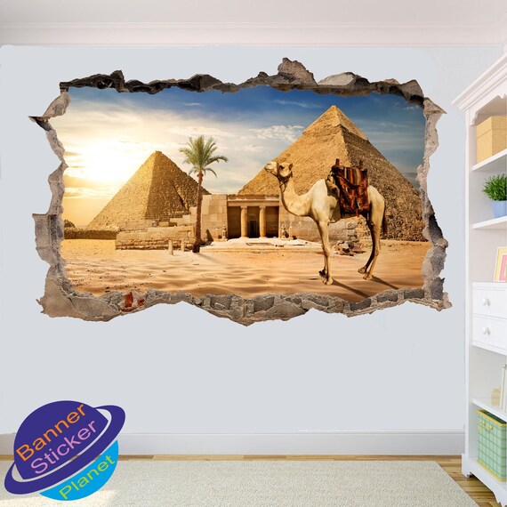 Egypt Desert Pyramids Camel Wall Stickers Mural Decal Poster Etsy