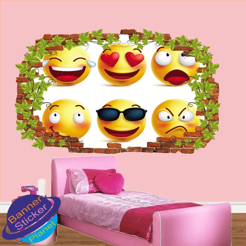 Emojis Ivy Effect Wall Stickers Mural Decal Poster 3d Effect Home Shop Office Nursery Decor XI5