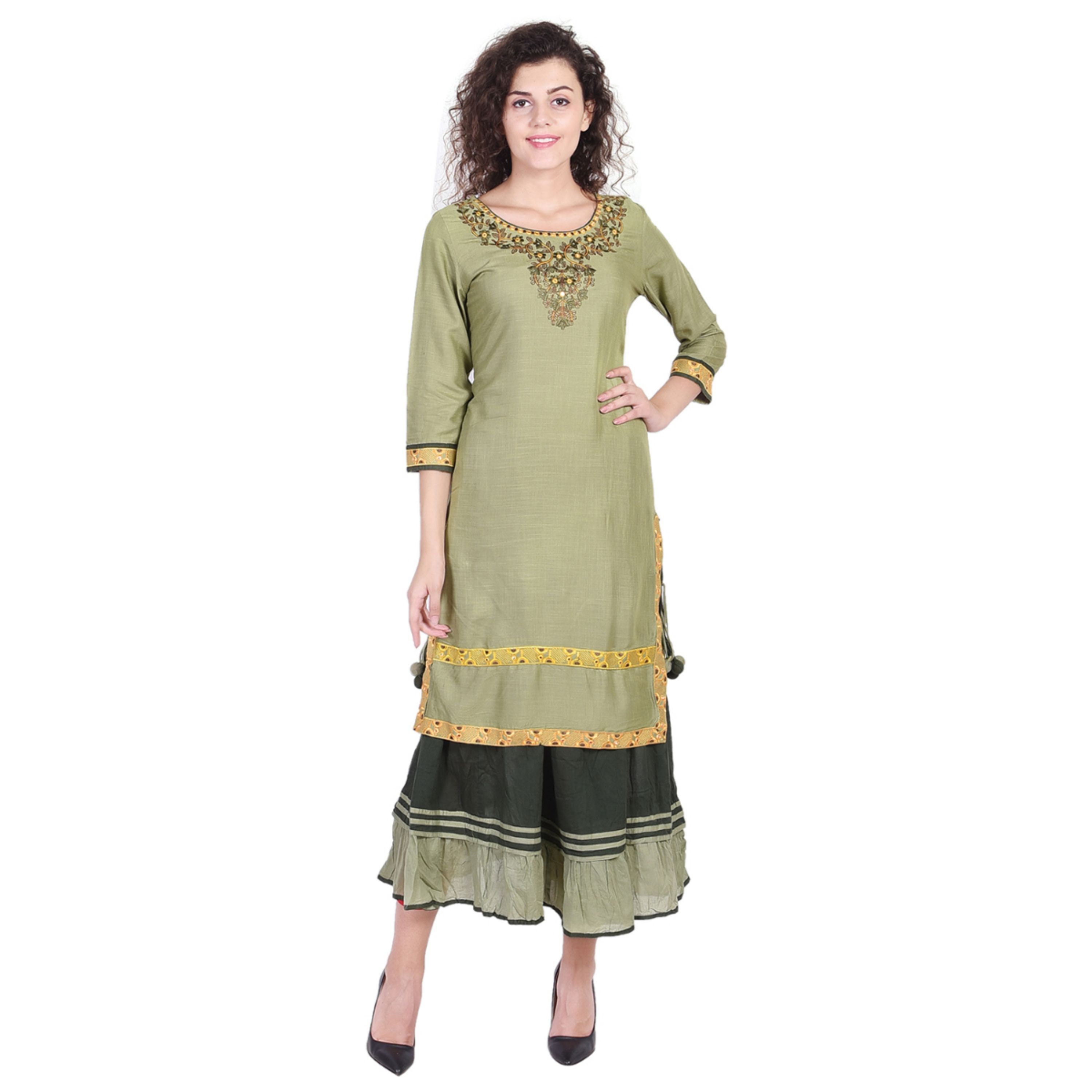 Denika Handicrafts Embroidered Tunic Tops For Women Kurti For Etsy