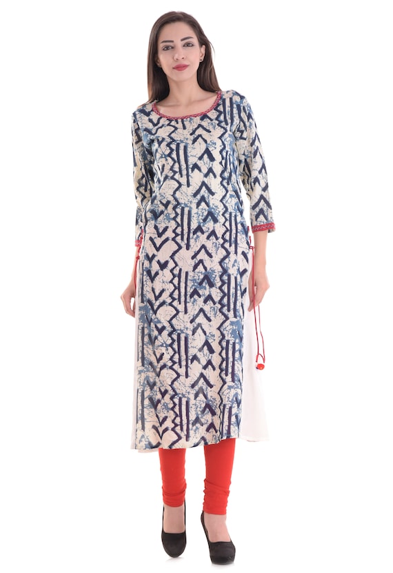 Women Indian Kurta Tunic Kurti Long Top Shirt Dress 111C UK Size-10//M-38/"