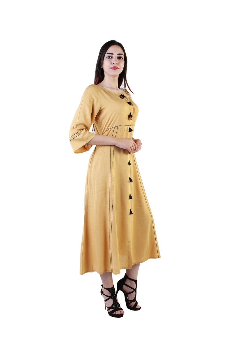 Denika Handicrafts Indian Designer Rayon Fabric Kurti Kurta Dress For Women 8008