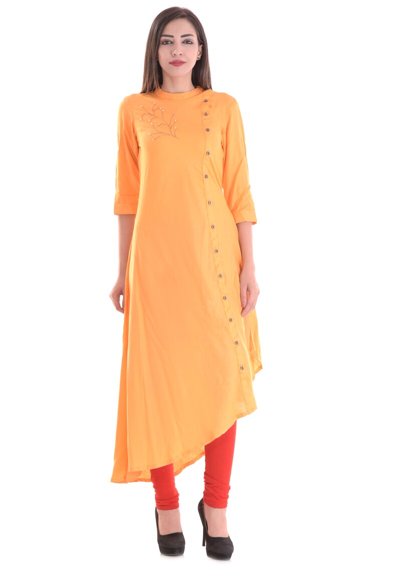 orange designer dress
