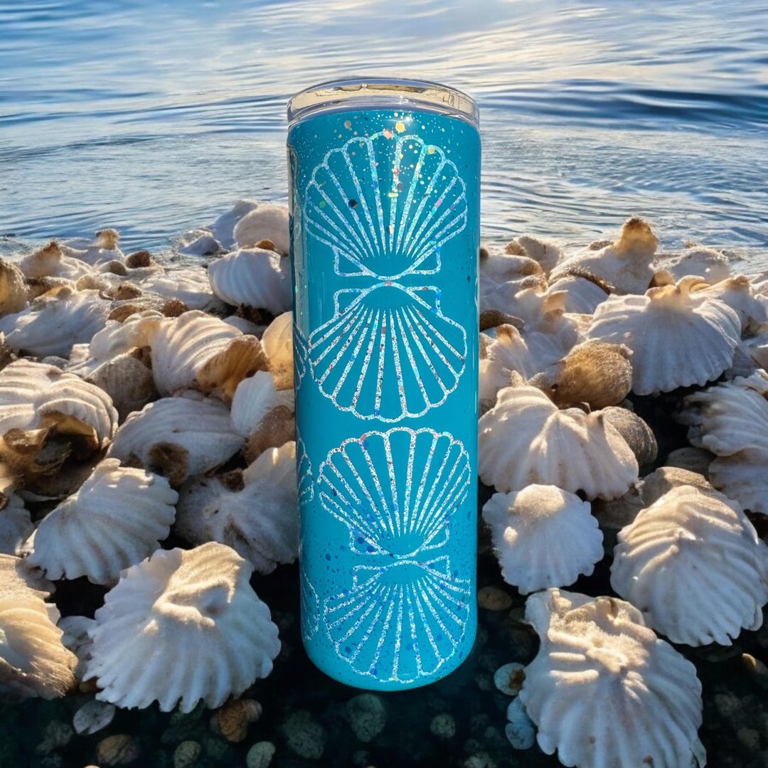 Boo Boo Shells 3D Glitter 20oz Peek A Boo Scallop Shells Tumbler - Etsy