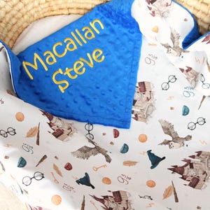 Personalized Wizard Baby Blanket, Soft Minky Throw, Magical Nursery Bedding