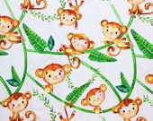 Little Monkey Personalized Blanket, Jungle Stroller Blanket, Tropical Minky Lovey, Safari Animals Nursery Bedding, Neutral Security Blanket