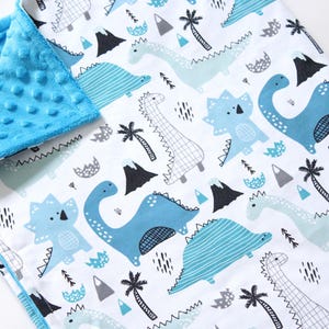 Personalized Dinosaur Baby Boy Blanket, Modern Minky Lovey, Security Blanket, Dinosaur Nursery Bedding, Stroller Blanket, Custom Baby Gift