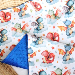 Magic Dragon Personalized Baby Blanket, Fantasy World Baby Shower Gift, Whimsical Nursery Bedding image 4