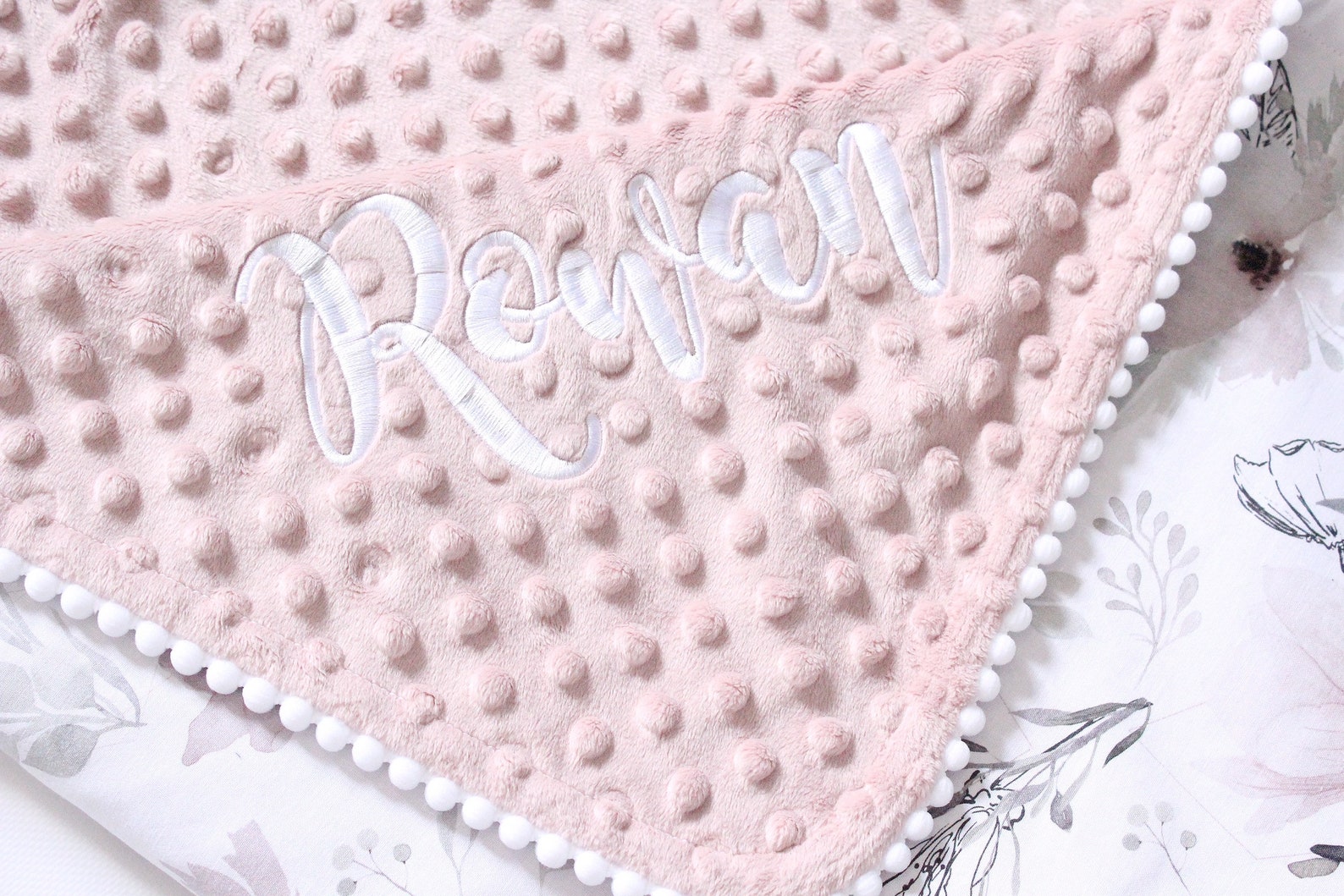 Magnolia Baby Girl Blanket Floral Crib Bedding Romantic Etsy