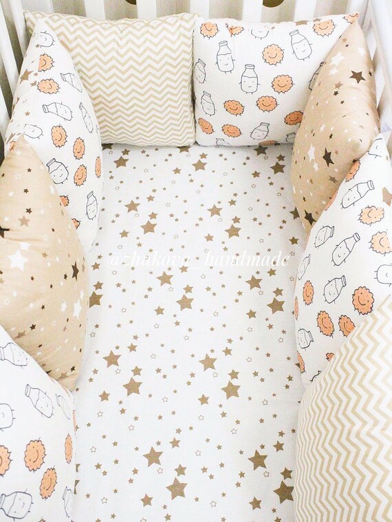 Baby Crib Bumpers Milk And Cookies Cribset Unisex Cribset Etsy
