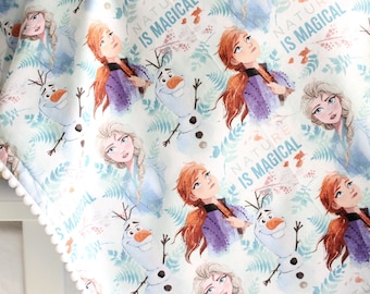 Personalized Ice Princess Baby Girl Blanket, Frozen Nursery Bedding, Fantasy Winter Baby Shower Gift