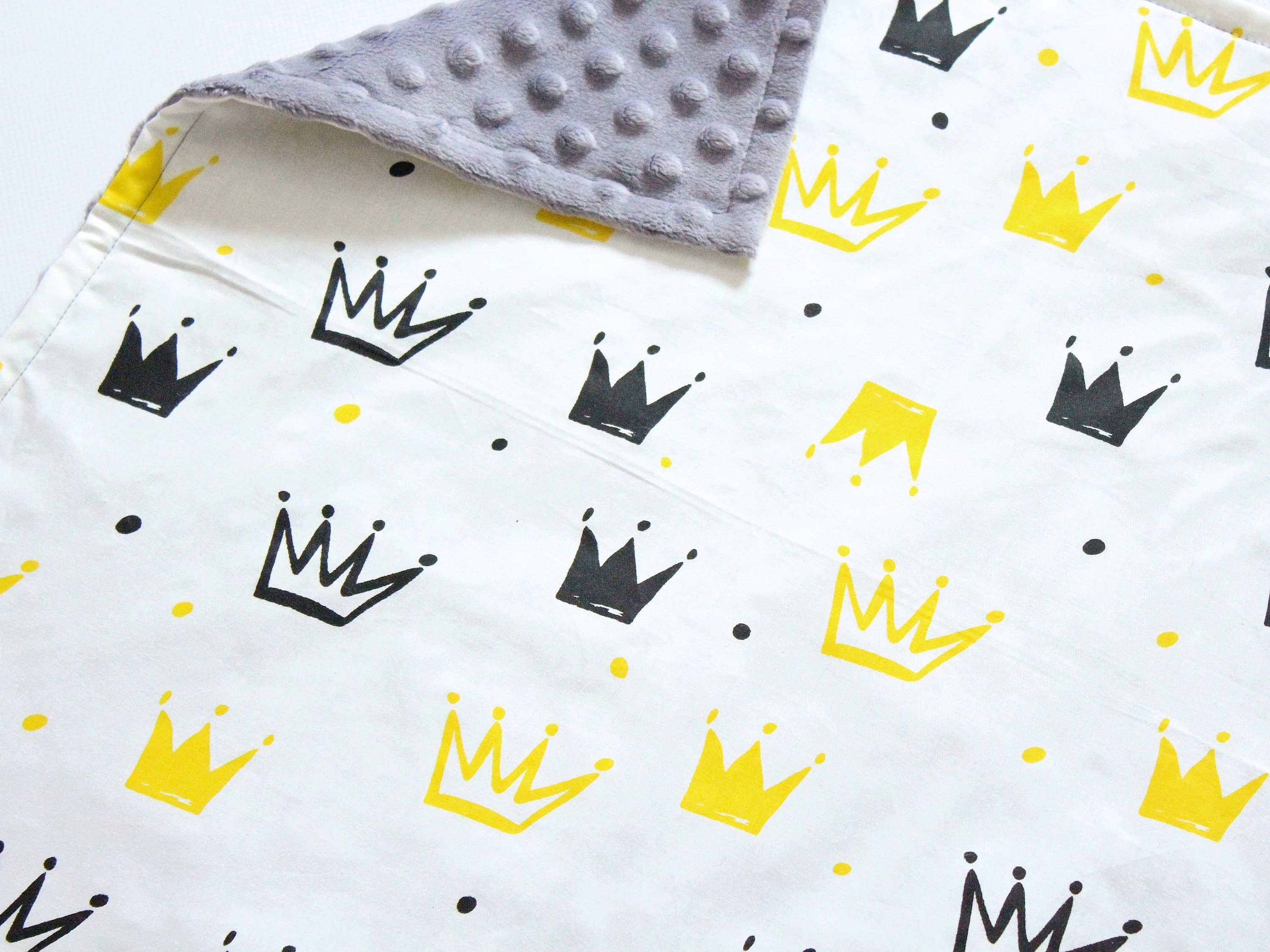 Crown Personalized Blanket Monochrome Security Blanket Etsy