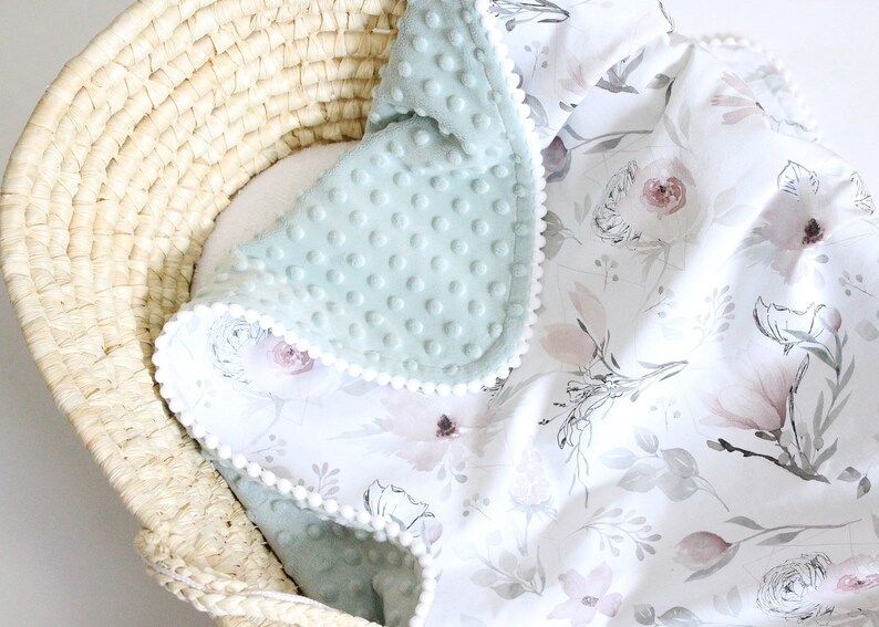 Magnolia Baby Girl Blanket Floral Crib Bedding Romantic Etsy