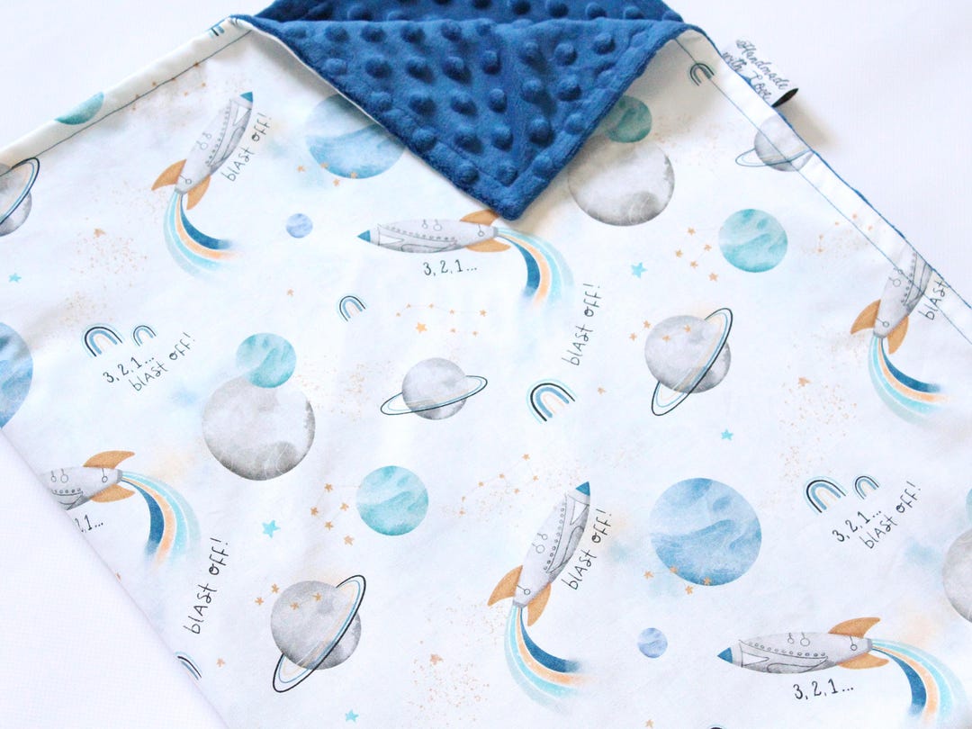 Rocket Baby Boy Blanket, Constellation Minky Lovey, Space Nursery ...