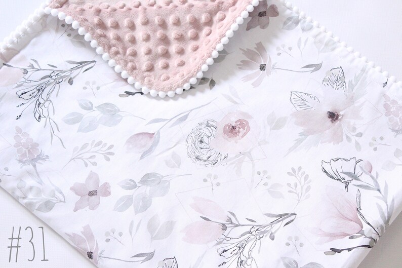 Magnolia Baby Girl Blanket Floral Crib Bedding Romantic Etsy