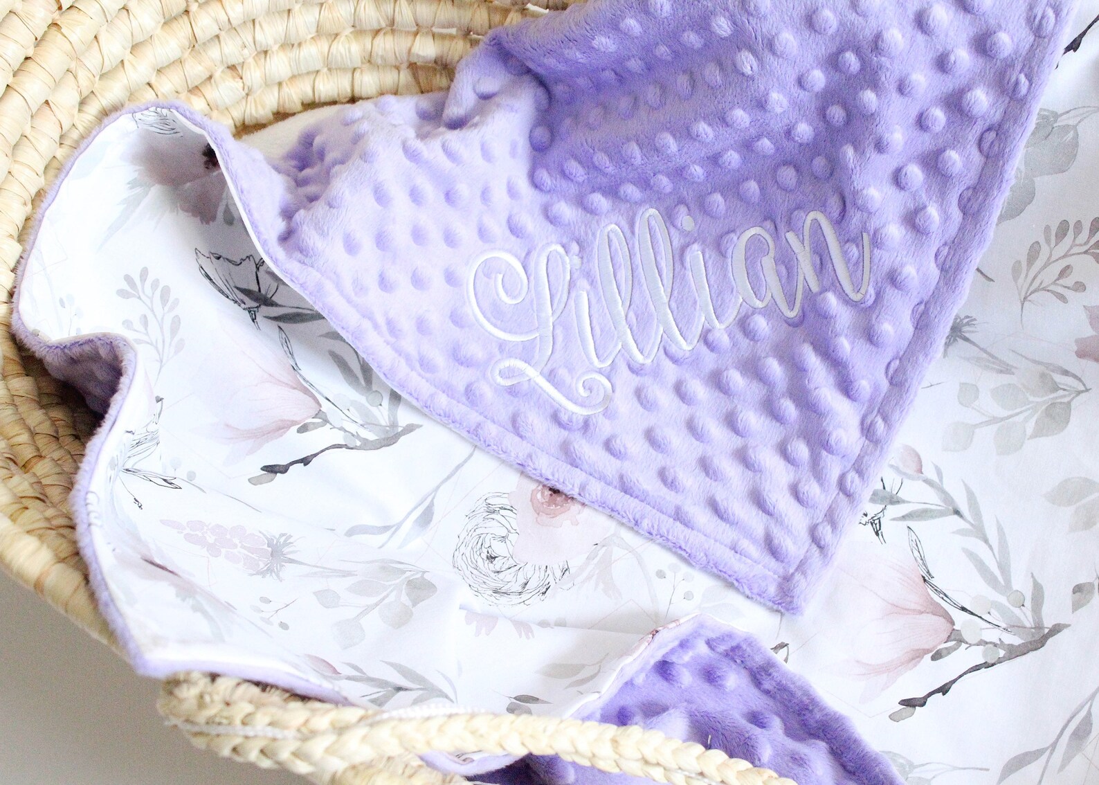 Magnolia Baby Girl Blanket Floral Crib Bedding Romantic Etsy