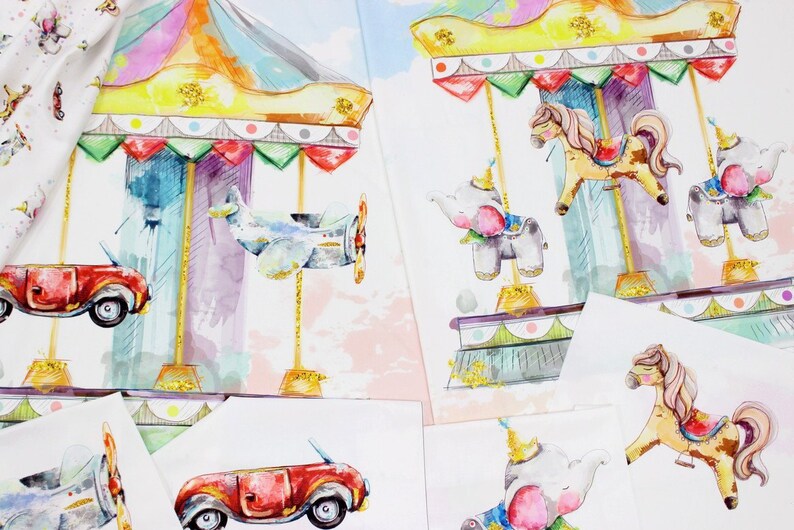 Carousel Baby Boy Blanket Carnival Minky Blanket Vintage Car Nursery Bedding Circus Baby Shower Vintage Airplane Personalized Blanket