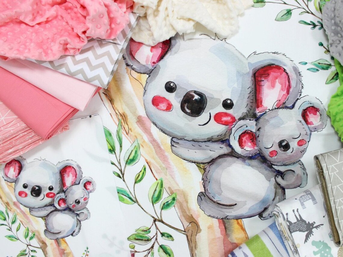 Colorful Koala Pattern Print Blanket