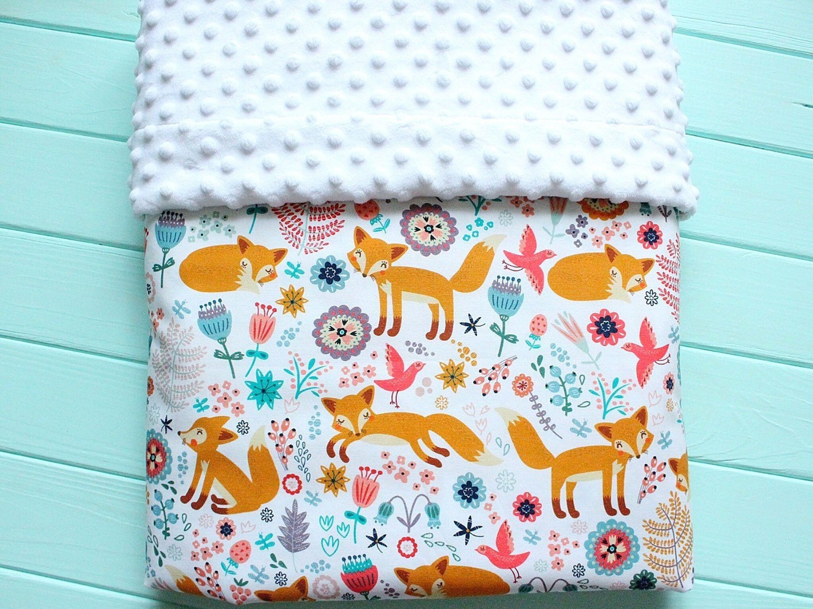 Fox Baby Blanket Little Foxes Blanket Personalized Blanket Etsy